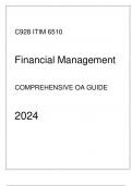 WGU C928 - ITIM 6510 Financial Management - Comprehensive OA Guide 2024.