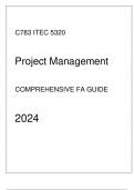 WGU C783 - ITEC 5320 Project Management - Comprehensive FA Guide 2024