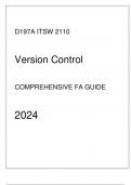 WGU D197A - ITSW 2110 Version Control - Comprehensive FA Guide 2024