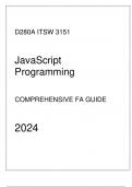 WGU D280A - ITSW 3151 JavaScript Programming - Comprehensive FA Guide 2024.