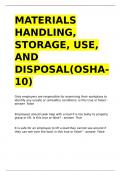 MATERIALS HANDLING, STORAGE, USE, AND DISPOSAL(OSHA-10).