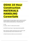 OSHA 10 Hour Construction MATERIALS HANDLING CareerSafe