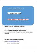 FIN3704 ASSIGNMENT 1 2nd SEMSETER 2 2024.Closes: Sunday, 28 July 2024, 11:00 PM. PASS WITH DISTINCTION-FORTIS PASSUM. 