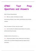 CPMC Test Prep Questions and Answers