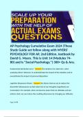 AP Psychology Cumulative Exam 2024 (These Study Guide set follow along with MYERS' PSYCHOLOGY FOR AP, 2nd Edition, textbook by David G. Myers. This is Unit 14 (Modules 74-80) and is "Social Psychology.") 300+ Qs & Ans. 