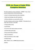 NUR 161 Exam 3 Guide With Complete Solution