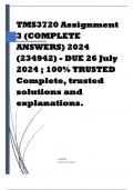 TMS3720 Assignment 3 (COMPLETE ANSWERS) 2024 (234942) - DUE 26 July 2024 ; 100% TRUSTED Complete, trusted solutions and explanations