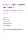 LIT5233 Final Questions  and Answers