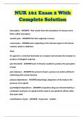 NUR 161 Exam 2 With Complete Solution