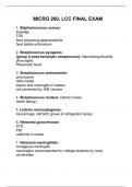 MICRO 260, LCC-Microbiology Final Exam (100% Verified and Correct Answers)