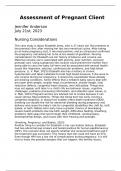 NUR 2513/NUR2513 Maternal-Child Nursing: Case Study- Assessment of A Pregnant Client: Rasmussen University (100% Verified and Correct Q&A)