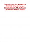 Foundations of Project Management (PJM 5900) Week 10 Test your  knowledge Winter 2023-2024 Series  Complete Northeastern University