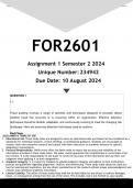 FOR2601 Assignment 1 (ANSWERS) Semester 2 2024 - DISTINCTION GUARANTEED