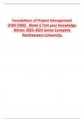 Foundations of Project Management (PJM 5900) Week 2 Test your knowledge Winter 2023-2024 Series Complete  Northeastern University