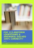 FSE 112-MIDTERM (QUESTIONS & ANSWERS) SOLVED 100% CORRECT!!