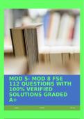 MOD 5- MOD 8 FSE 112 QUESTIONS WITH 100% VERIFIED SOLUTIONS GRADED A+