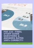 FSE 116 - FINAL STUDY GUIDE QUESTIONS & ANSWERS RATED 100% CORRECT!!