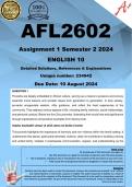 AFL2602 Assignment 1 ENGLISH (COMPLETE ANSWERS) Semester 2 2024