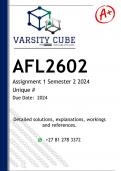 AFL2602 Assignment 1 ENGLISH (DETAILED ANSWERS) Semester 2 2024 - DISTINCTION GUARANTEED