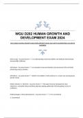 WGU D202 HUMAN GROWTH AND DEVELOPMENT EXAM 2024 WITH GUARANTEED ACCURATE ANSWERS