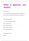 WISC 5 Questions and  Answers