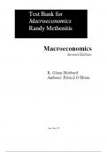 Test Bank For Macroeconomics, 7th Edition by Glenn Hubbard, Anthony Patrick O-Brien Chapter 1-19