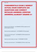 FUNDAMENTALS EXAM 2 NEWEST  ACTUAL EXAM COMPLETE 200  QUESTIONS AND CORRECT  DETAILED ANSWERS (VERIFIED  ANSWERS) |ALREADY GRADED A+ How do we treat mild pain? - ANSWER-Non-opioids and nonpharmacologic techniques How do we treat moderate pain? - ANSWER-S