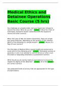 Medical Ethics and Detainee Operations Basic Course (5 hrs)