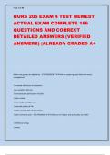 NURS 205 EXAM 4 TEST NEWEST  ACTUAL EXAM COMPLETE 166  QUESTIONS AND CORRECT  DETAILED ANSWERS (VERIFIED  ANSWERS) |ALREADY GRADED A+ Make sure groups are legitimate - ANSWER-how do support groups help with stress  management -Increased adherence to treat