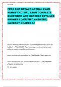 PEDS CMS RETAKE ACTUAL EXAM  NEWEST ACTUAL EXAM COMPLETE  QUESTIONS AND CORRECT DETAILED  ANSWERS (VERIFIED ANSWERS)  |ALREADY GRADED A+ what is the most effective means of providing emotional support for  toddler? - ANSWER-encourage rooming in to increas