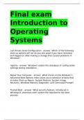 Final exam Introduction to Operating Systems