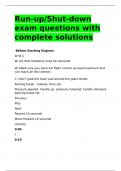 Run-up/Shut-down exam questions with complete solutions.