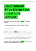 Government Shut Down test questions (solved)