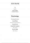 Test Bank For Psychology, 14th Edition by Carole Wade Carol Tavris Samuel R Sommers 2024 Chapter 1-16