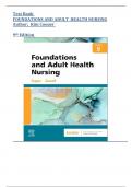 Test Bank_  Foundations and Adult Health Nursing 9th Edition ( Cooper,2022) Latest Edition || All Chapters 