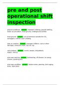 pre and post operational shift inspection