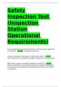 Safety Inspection Test (Inspection Station Operational Requirements)