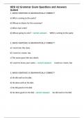 COMPLETE HESI A2 Grammar Exam Questions and Answers! 100% CORRECT ANSWERS