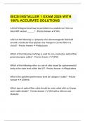 BICSI INSTALLER 1 EXAM 2024 WITH 100% ACCURATE SOLUTIONS