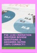 FSE 1150 CREMATION MIDTERM REVIEW QUESTIONS & ANSWERS RATED 100% CORRECT!!