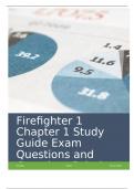 Firefighter 1 Chapter 1 Study Guide Exam Questions and Complete Solutions Graded A+