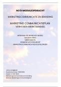 NCOI module Marketingcommunicatie en Branding, schrijven marketingcommunciatieplan compleet, inclusief alle bijlagen, golden circel, brand key e.d., geslaagd cijfer 8