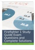 Firefighter 1 Study Guide Exam Questions and Complete Solutions Graded A+