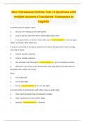 Dmv Vietnamese Written Test #1 Questions with verified Answers (Translated: Vietnamese to English) 2024 rated A+  