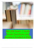 Bio 206 Exam 1 Study Guide Questions and Answers Graded A 2024 