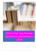 NAUI Final Test Review Questions and Answers 2024 