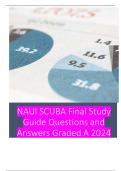 NAUI SCUBA Final Study Guide Questions and Answers Graded A 2024 