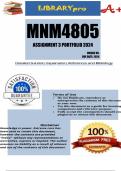 MNM4805 Assignment 3 (COMPLETE ANSWERS) 2024 (PORTFOLIO)