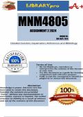 MNM4805 Assignment 2 (COMPLETE ANSWERS) 2024