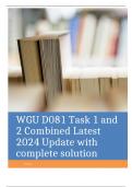 WGU D081 Task 1 and 2 Combined Latest 2024 Update with complete solution